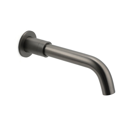 Gun Metal Grey Round Bathtub Spout Basin Curve Faucet Bubble Water Outlet 304SUS