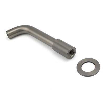 Gun Metal Grey Round Bathtub Spout Basin Curve Faucet Bubble Water Outlet 304SUS