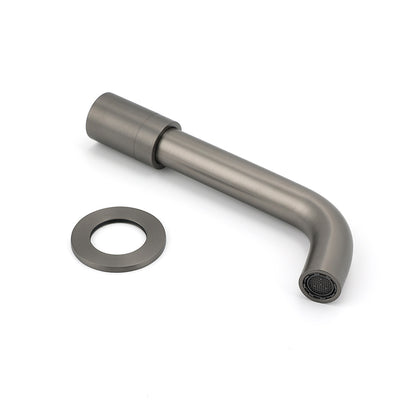 Gun Metal Grey Round Bathtub Spout Basin Curve Faucet Bubble Water Outlet 304SUS