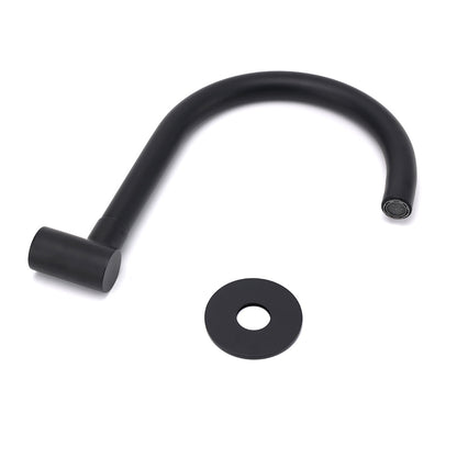 Matt Black Round Gooseneck Arm Faucet Outlet Wall Mounted Bath Tub Filler Spout