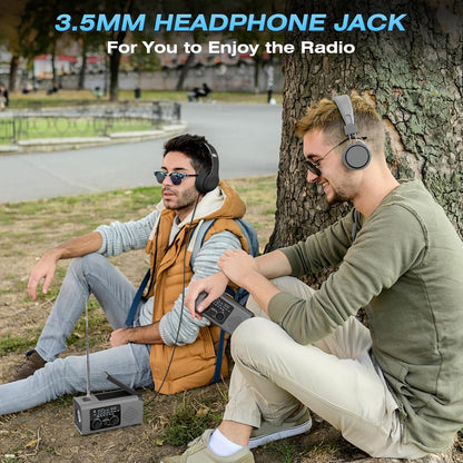 Multi-Colour Solar & Hand Crank Portable Radio 4000mAh Rechargeable Battery Operated Emergency Radio for Indoor Outdoor Use