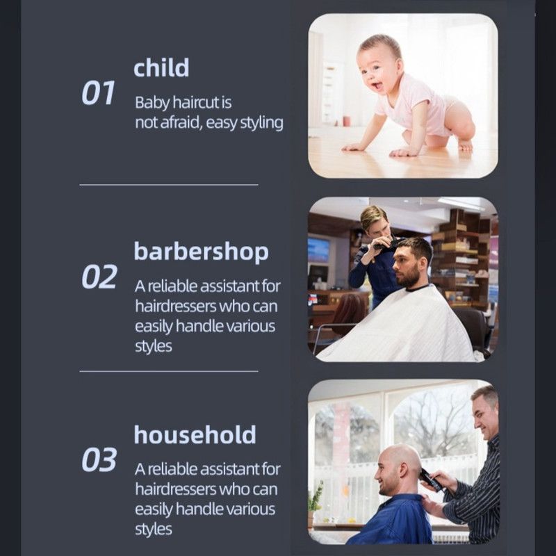 Professional Electric Hair Clippers, USB Rechargeable Hair Trimmer for Adults & Kids—Home Haircuts - White