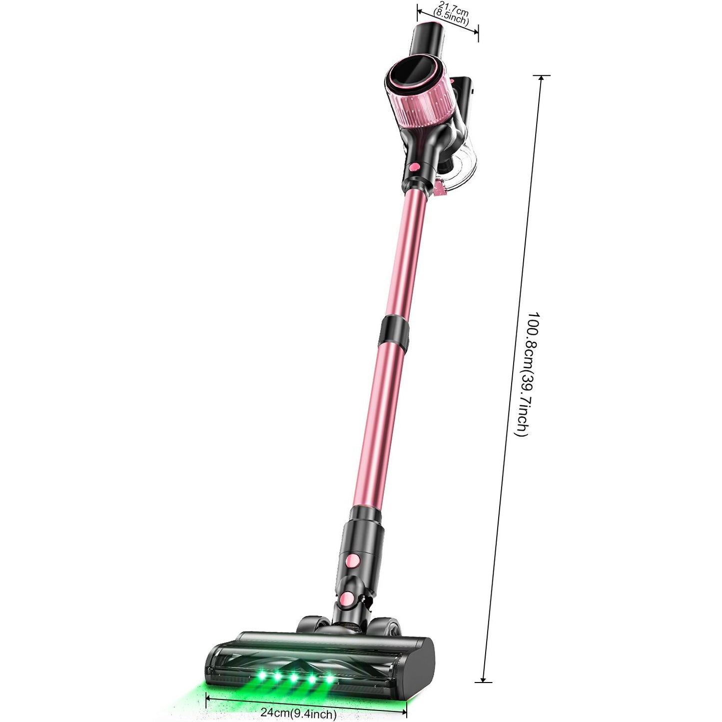 Cordless Vacuum Cleaner, 8 in 1 Powerful Suction Lightweight Vacuum Cleaner for Home, 55Kpa Powerful Suction，LED Display, 3 Suction Modes, 45Mins Detachable Battery Vacuum for Hard Floor Carpet Pet Hair