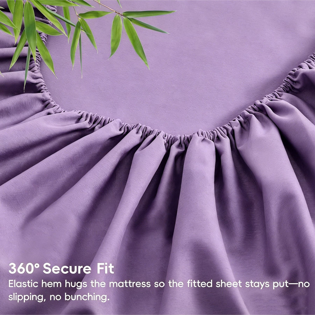 3 Piece Ultra Soft Bamboo Breathable Sheet Set -Hotel 2000TC Breathable Bed Sheets Set with 37 Centimetre Deep Pocket-Breathable Sheets for Hot Sleepers(Purple,Single)