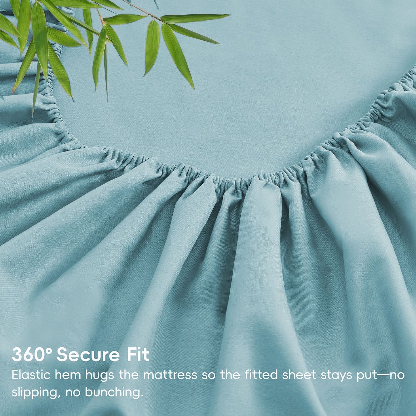 4 Piece Ultra Soft Bamboo Breathable Sheet Set -Hotel 2000TC Breathable Bed Sheets Set with 40 Centimetre Deep Pocket-Breathable Sheets for Hot Sleepers(Sky Blue,Super King)
