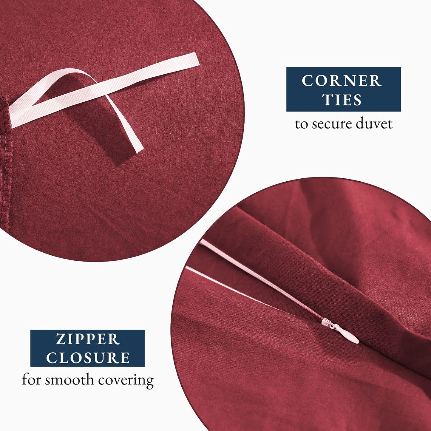 Hotel Soft Microfiber Duvet Cover Set-2000TC Quilt Cover Set & Pillowcases -1 Donna Cover Zipper Closure & 1 x Pillowcases-Breathable Bedding - Wrinkle, Fade, Stain Resistant(Red,King)