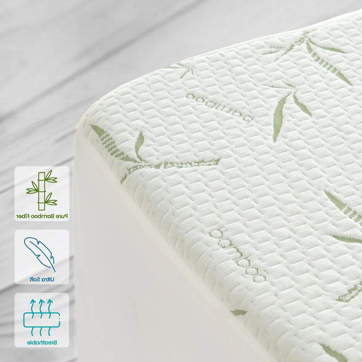 Waterproof Mattress Protector,Breathable Mattress Cover,3D Air Fabric Cooling Bed Pad Cover, Deep Pocket 40cm(Super King,Green)