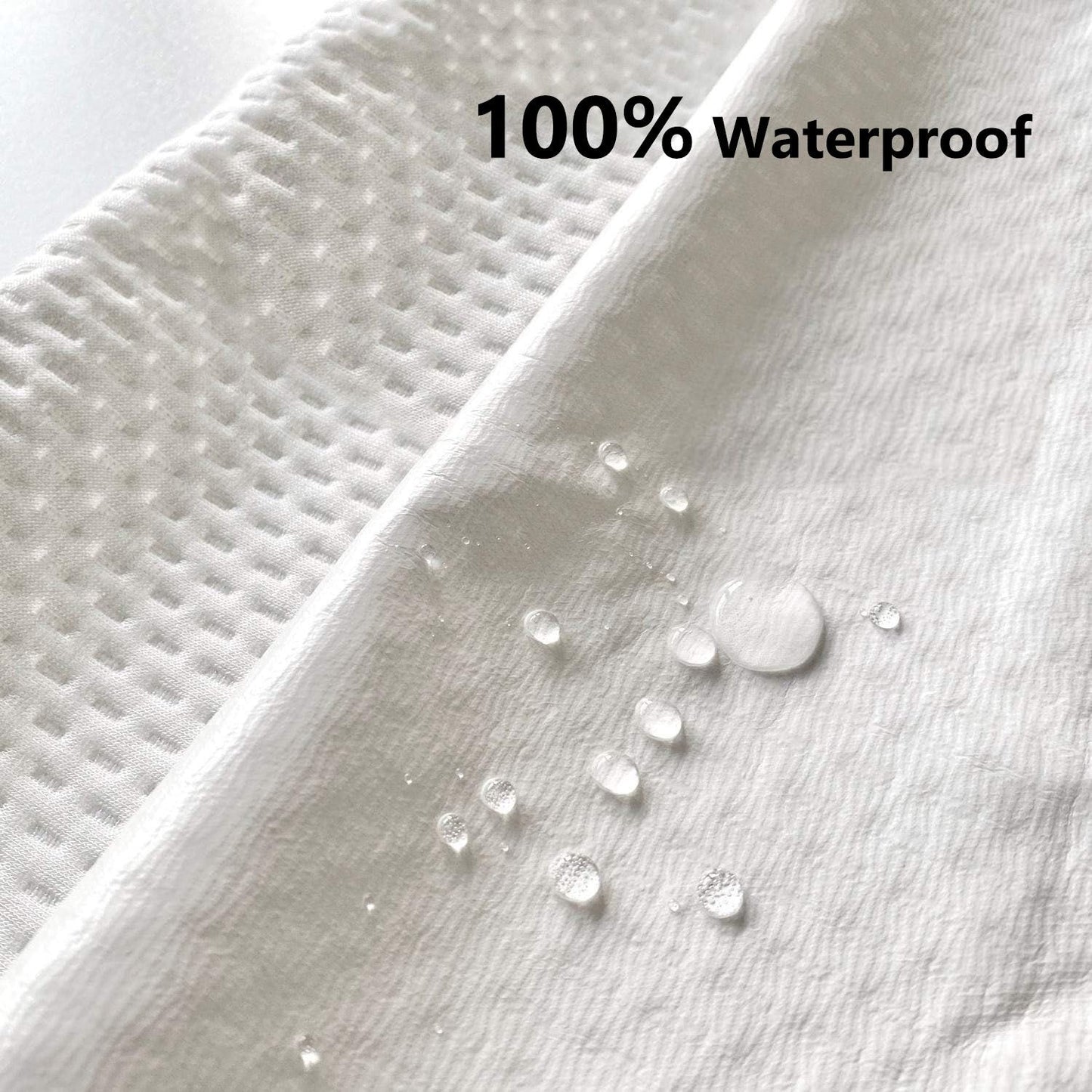 Waterproof Bamboo Pillow Protector Cover, 100% Bug Water Proof Zippered Pillow Cases Standard/Queen Size ( 2 Pack,White,48cm x 74cm)