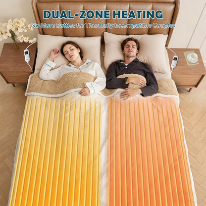 Heated Mattress Pad - Bedding Electric Blanket with 9 Heat Setting & 9-Hour Auto Off, Heated Mattress Pad-Machine Washable Fully Fitted Heating Pad with Overheat Protection , 800GSM Non Woven Fabric-fitted sheet cover((Double)