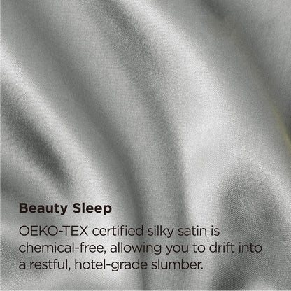 Silk Pillowcase for Hair and Skin Mulberry Silk Pillowcase Soft Breathable Smooth Both Sided Natural Silk Pillowcase with Envelope pocket Beauty Sleep Silk Pillow Case for Gift (2 Pack, Standard, Grey)