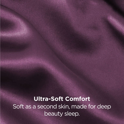 Satin Pillowcase for Hair and Skin Mulberry Silk Pillowcase Soft Breathable Smooth Both Sided Natural Silk Pillowcase with Envelope pocket Beauty Sleep Silk Pillow Case for Gift (2 Pack, Standard, Purple)