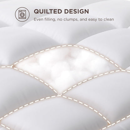 1000GSM Mattress Topper Viscose Derived from Bamboo, Thick Pillowtop Fitted Mattress Cover with 45cm Deep Skirt - Machine Washable Hypoallergenic（Single,white）