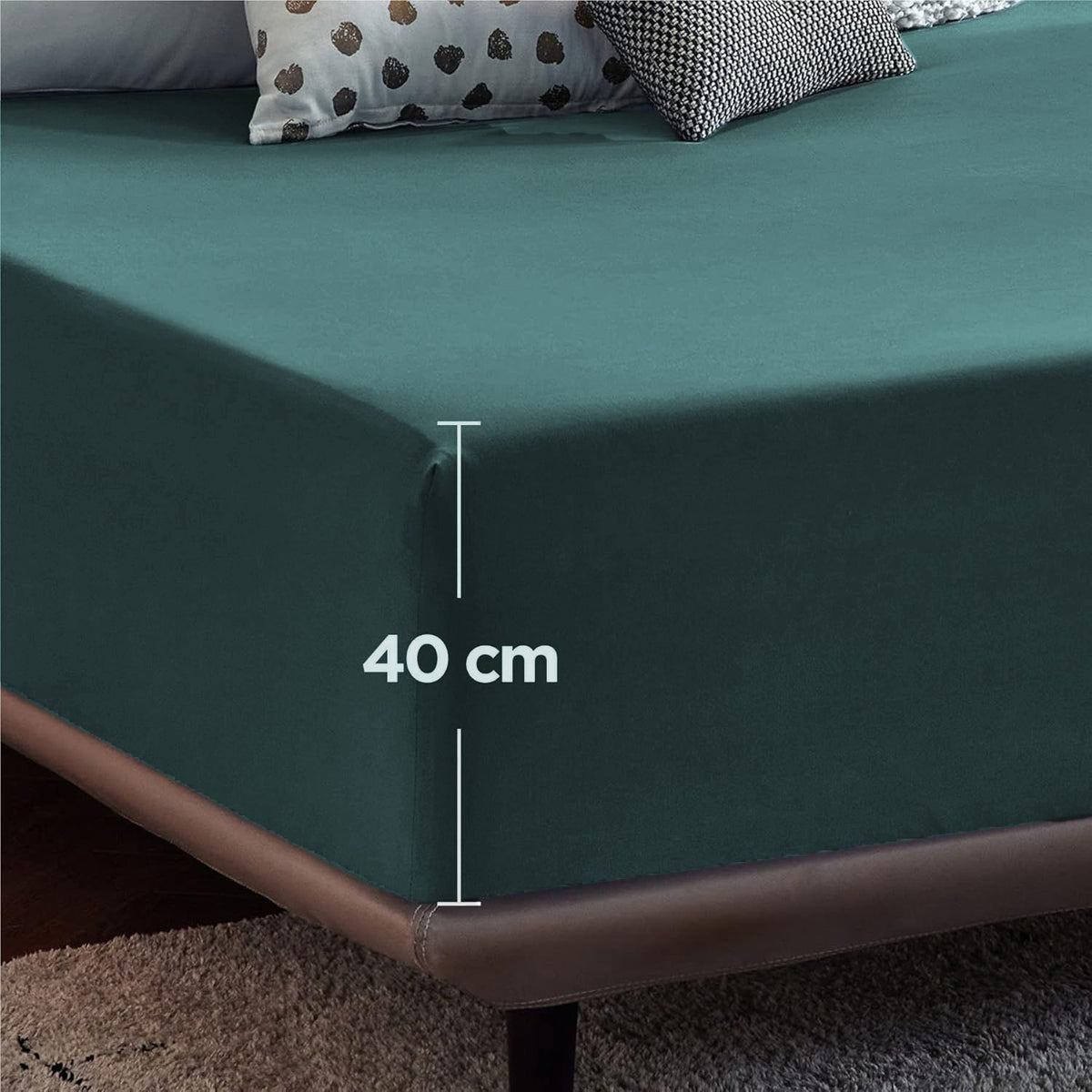 2000TC Hotel Quality Fitted Sheets - 2 Piece Fitted Sheets  -Breathable Bedding - Wrinkle, Fade, Stain Resistant- 16inch/40cm Deep Pocket Fitted Bed Sheets-Wrinkle and Fade Resistant,(Biscay blue,Super King)