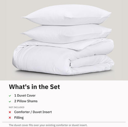 Hotel Soft Microfiber Duvet Cover Set-2000TC Quilt Cover Set & Pillowcases -1 Donna Cover Zipper Closure & 1 x Pillowcases-Breathable Bedding - Wrinkle, Fade, Stain Resistant(White,King)