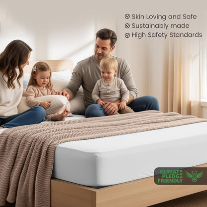 Hotel Quality Fitted Sheet - 1 Piece Fitted Sheet  -Breathable Bedding - Wrinkle, Fade, Stain Resistant- 16inch/40cm Deep Pocket Fitted Bed Sheet-Wrinkle and Fade Resistant,(White,King)