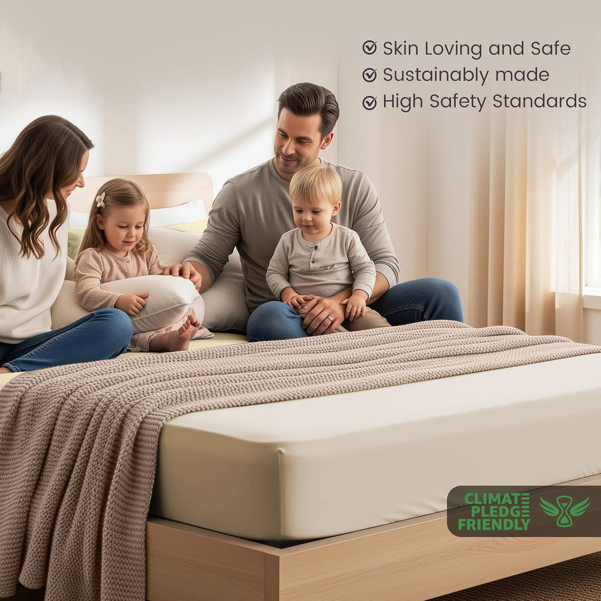 Hotel Quality Fitted Sheet - 1 Piece Fitted Sheet  -Breathable Bedding - Wrinkle, Fade, Stain Resistant- 16inch/40cm Deep Pocket Fitted Bed Sheet-Wrinkle and Fade Resistant,(Cream White,King)