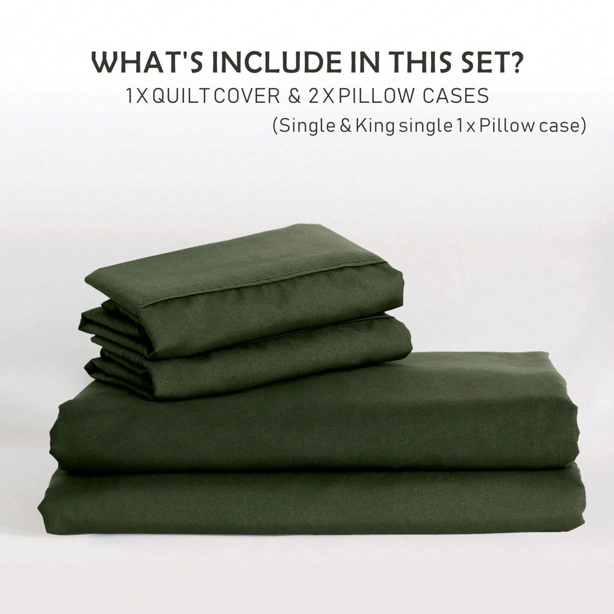 Hotel Soft Microfiber Duvet Cover Set-2000TC Quilt Cover Set & Pillowcases -1 Donna Cover Zipper Closure & 1 x Pillowcases-Breathable Bedding - Wrinkle, Fade, Stain Resistant(Olive green,Super King)