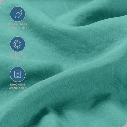 Hotel Quality Fitted Sheet - 1 Piece Fitted Sheet  -Breathable Bedding - Wrinkle, Fade, Stain Resistant- 16inch/40cm Deep Pocket Fitted Bed Sheet-Wrinkle and Fade Resistant,(Biscay blue,Double)
