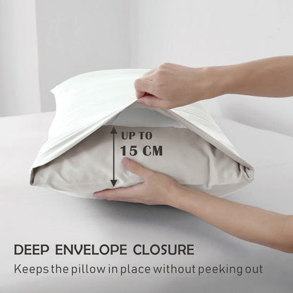 3 Piece Hotel Soft Microfiber Quilt Cover Set-2000TC Duvet/Donna Cover Set & Pillowcases -1 Quilt Cover Zipper Closure & 1 x Pillowcases-Breathable Bedding - Wrinkle, Fade, Stain Resistant(Raw white,King)