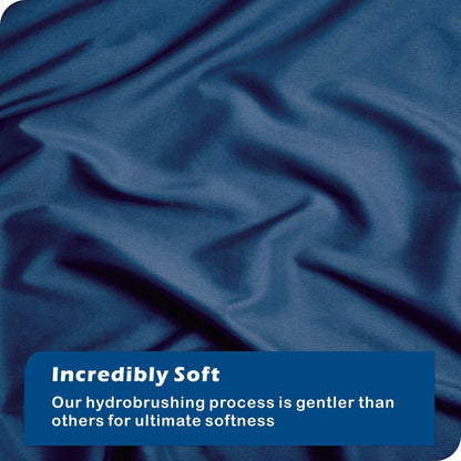 3 Piece Hotel Soft Microfiber Quilt Cover Set-2000TC Duvet/Donna Cover Set & Pillowcases -1 Quilt Cover Zipper Closure & 1 x Pillowcases-Breathable Bedding - Wrinkle, Fade, Stain Resistant(Navy,Queen)