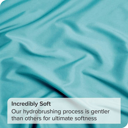 Hotel Quality Fitted Sheet - 1 Piece Fitted Sheet  -Breathable Bedding - Wrinkle, Fade, Stain Resistant- 16inch/40cm Deep Pocket Fitted Bed Sheet-Wrinkle and Fade Resistant,(Ice blue,Super King)