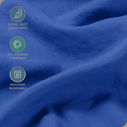 Hotel Quality Fitted Sheet - 1 Piece Fitted Sheet  -Breathable Bedding - Wrinkle, Fade, Stain Resistant- 16inch/40cm Deep Pocket Fitted Bed Sheet-Wrinkle and Fade Resistant,(Royal blue,Super King)