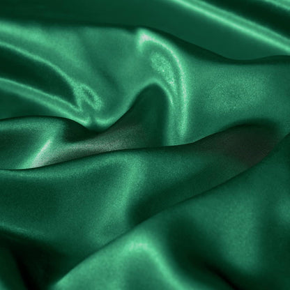 Satin Quilt cover Set Hotel 3 Pieces Quilt cover with Pillowcase, Art Silk Bedding Set-Luxury Soft Silky pillowcase for Hair and Skin, Similar to Silk Duvet/Donna Cover Set- 3 Pieces(Double,Green)