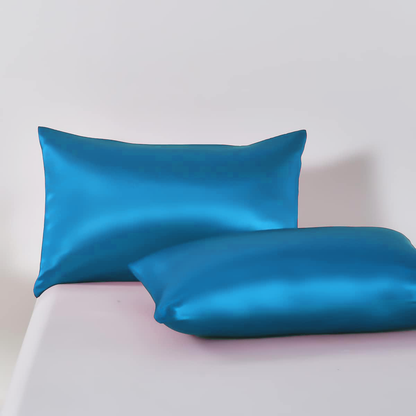 Satin Quilt cover Set Hotel 3 Pieces Quilt cover with Pillowcase, Art Silk Bedding Set-Luxury Soft Silky pillowcase for Hair and Skin, Similar to Silk Duvet/Donna Cover Set- 3 Pieces(Queen,Ocean)