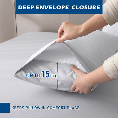 4 Piece Hotel Bamboo Cooling Sheet Set -Ultra Soft 2000TC Breathable Bed Sheets Set with 37 Centimetre Deep Pocket-Cooling Sheets for Hot Sleepers(Silver-gray,King)