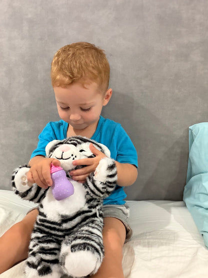 Interactive Tiger - Plush Feeding & Sleeping Simulation Toy
