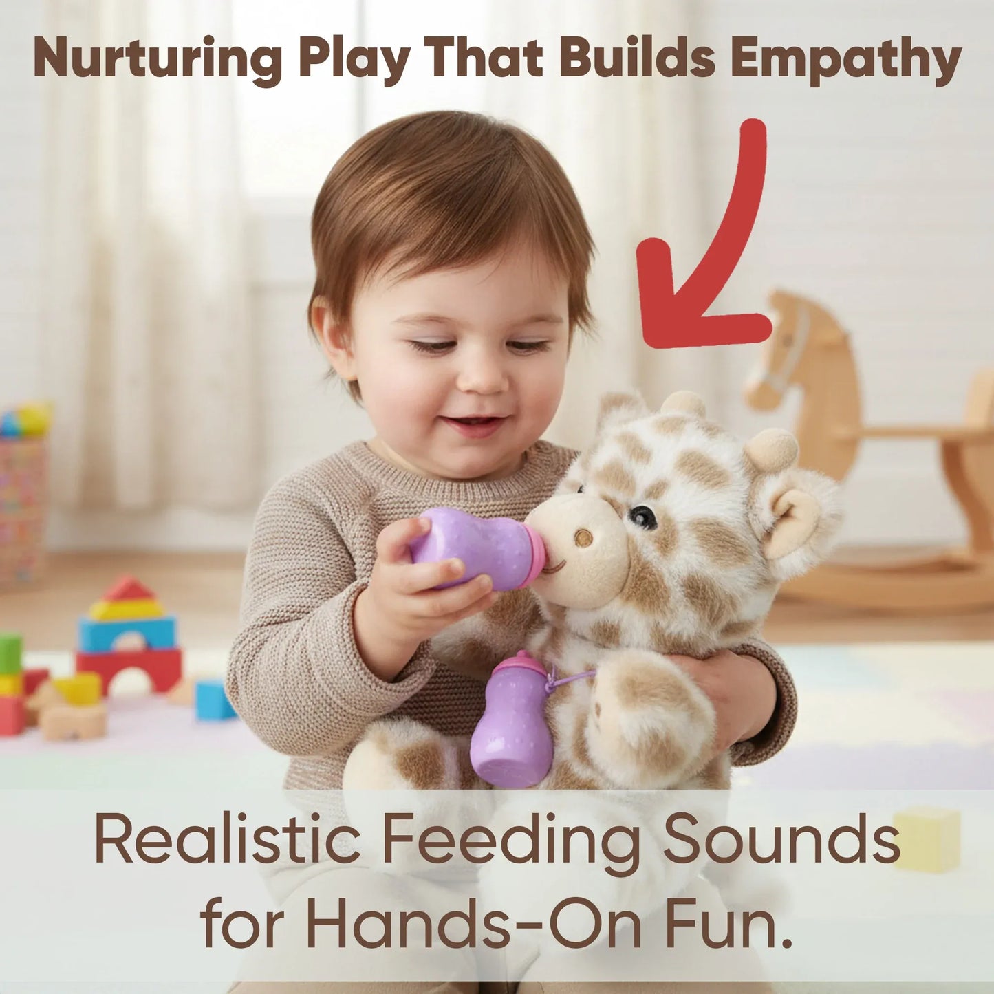 Interactive Giraffe - Plush Feeding & Sleeping Simulation Toy