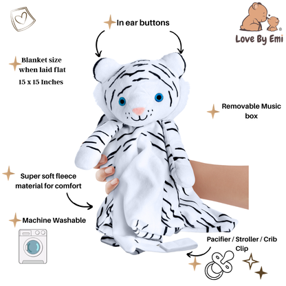 Delly the White Tiger - White Noise & Lullaby Comforter