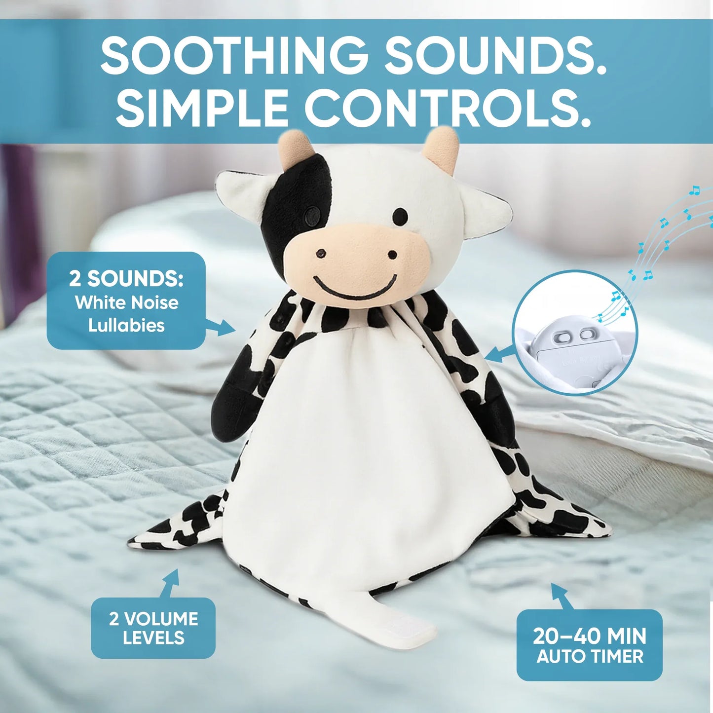 Lylah the Cow - White Noise & Lullaby Comforter
