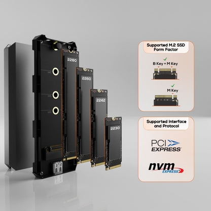 mbeat USB-C/A 10Gbps RGB M.2 NVMe & SATA SSD Enclosure