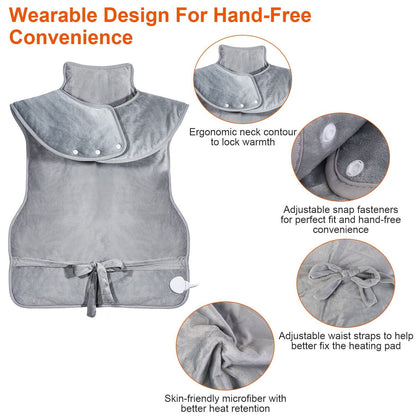 Portable Electric Heating Pad Wrap Heated Neck Shoulder Back Warm Pain Relief