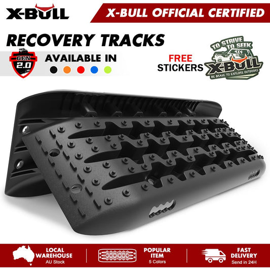 X-BULL Recovery Tracks Sand Track Mud Snow 1 pair Gen 2.0 Accessory 4WD 4X4 - Black