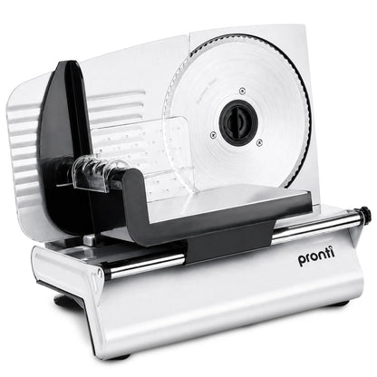 Pronti Electric Deli and Food Slicer with Adjustable Thickness - White