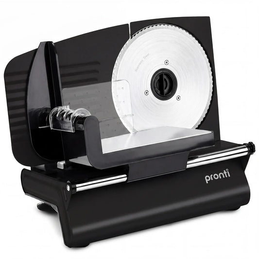 Pronti Electric Deli and Food Slicer with Adjustable Thickness - Black