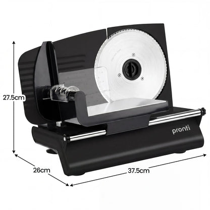 Pronti Electric Deli and Food Slicer with Adjustable Thickness - Black