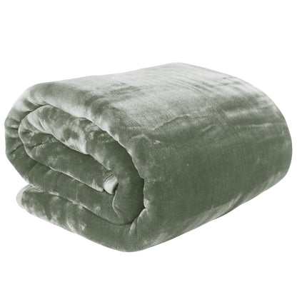 Laura Hill 800-GSM Mink Blanket Queen Size Double-Sided Soft Plush Bed Faux Throw Rug 220 X 240cm Heavy Sage
