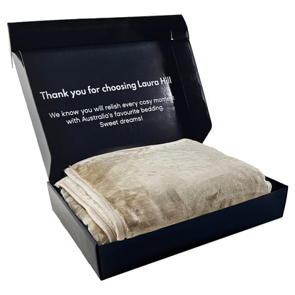 Laura Hill 800-GSM Mink Blanket Queen Size Double-Sided Soft Plush Bed Faux Throw Rug 220 X 240cm Heavy Sage