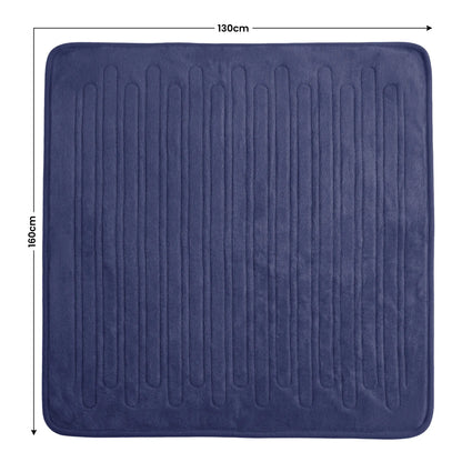 Laura Hill Electric Heated Blanket Throw Soft Coral Fleece w/ 9 Heat Settings - Blue