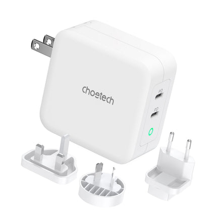 CHOETECH PD6008  GAN Dual Type-C 100w Travel Charger (US/EU/UK/AU)