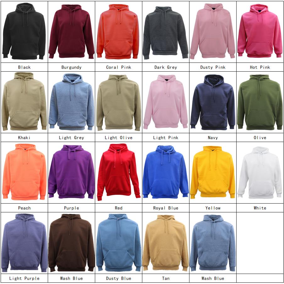 Adult Unisex Men's Basic Plain Hoodie Pullover Sweater Sweatshirt Jumper XS-8XL, Black, XL