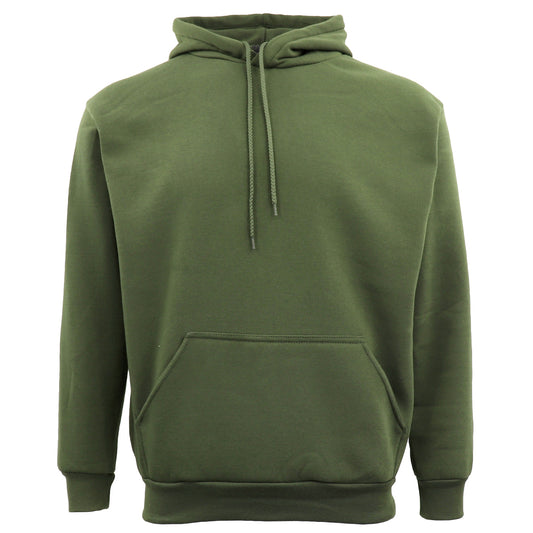 Adult Unisex Men's Basic Plain Hoodie Pullover Sweater Sweatshirt Jumper XS-8XL, Olive, 2XL