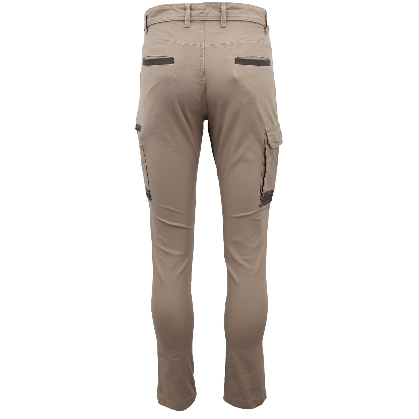 Men's Cotton Drill Cargo Work Pants UPF 50+ 13 Pockets Tradies Workwear Trousers, White, 28