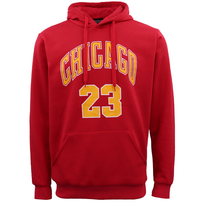 Men's Fleece Pullover Hoodie Jacket Sports Jumper Jersey Chicago Golden State, Black - Chicago 23, M