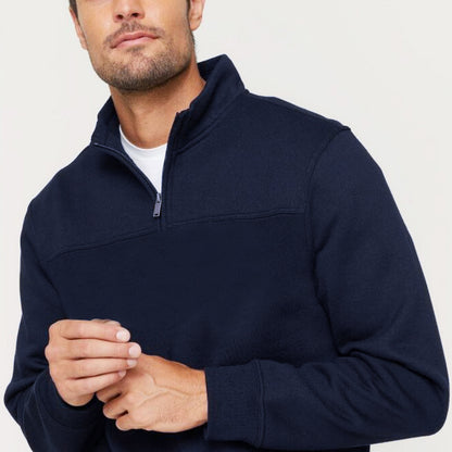 New Men's Unisex Adult Half-Zip Fleece Jumper Pullover Stand Collar Jacket Shirt, Dark Grey, 3XL