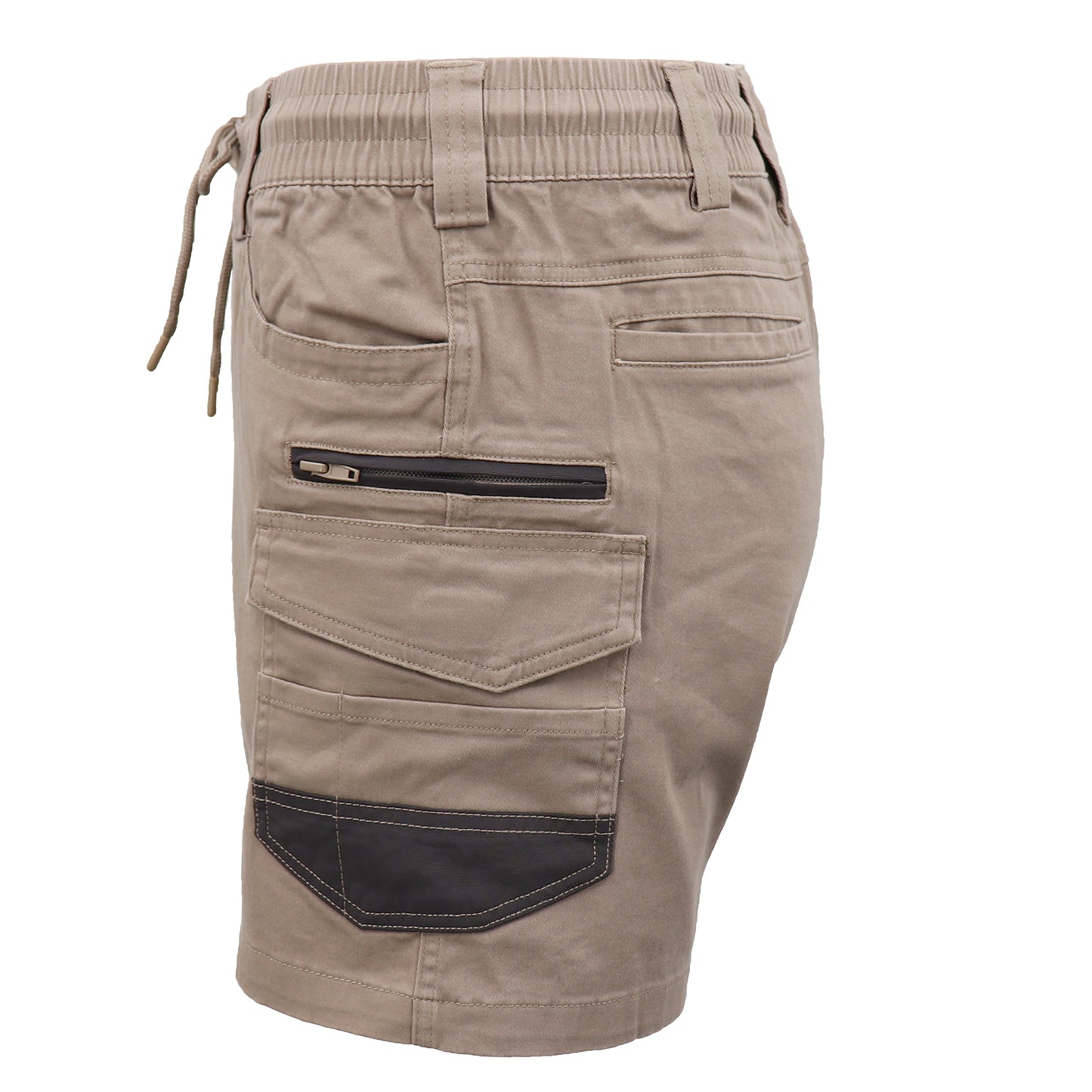 Mens Cargo Cotton Work Shorts 10 Pockets Tradies Utility Pants Workwear Trousers, Khaki, 40