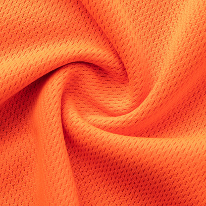 HI VIS Long Sleeve Polo Shirt Reflective Tape Safety Tradie Work Wear Tops Tee, Fluro Orange / Navy, 2XL